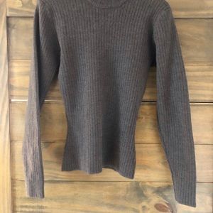 Classic Steel Grey Ribbed Turtleneck